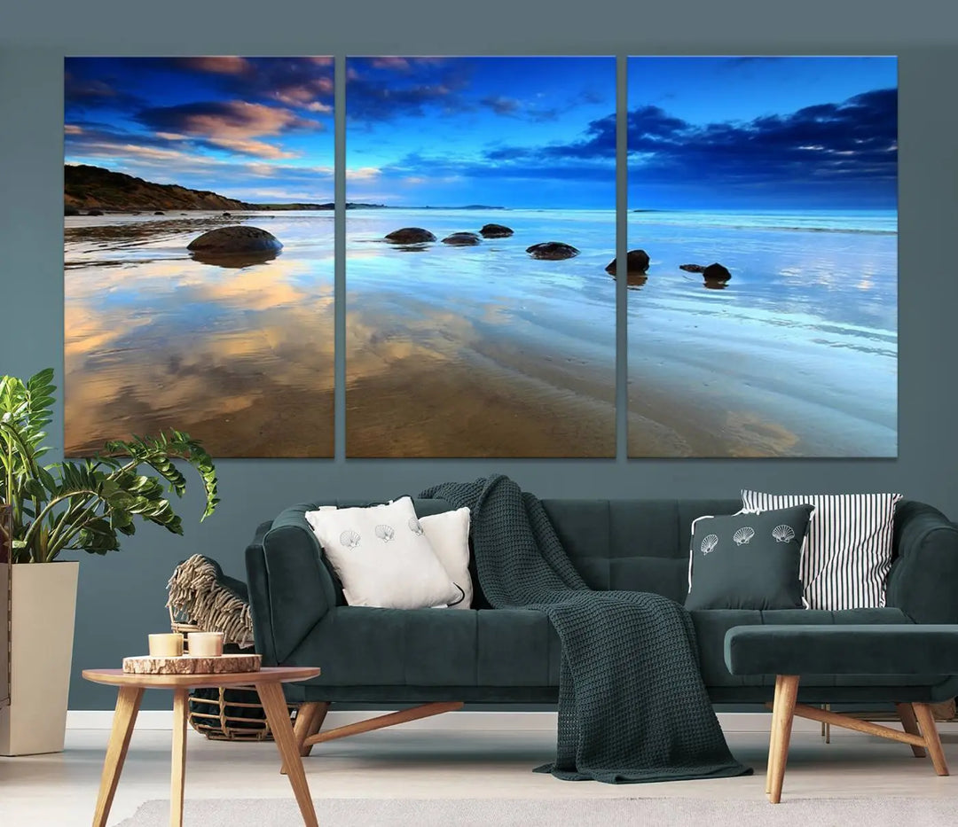 Wonderful Beach Landscape with Mountain Canvas Print 