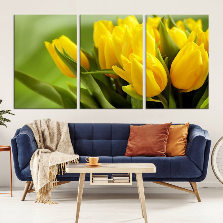 Art mural tulipes jaunes Impression sur toile