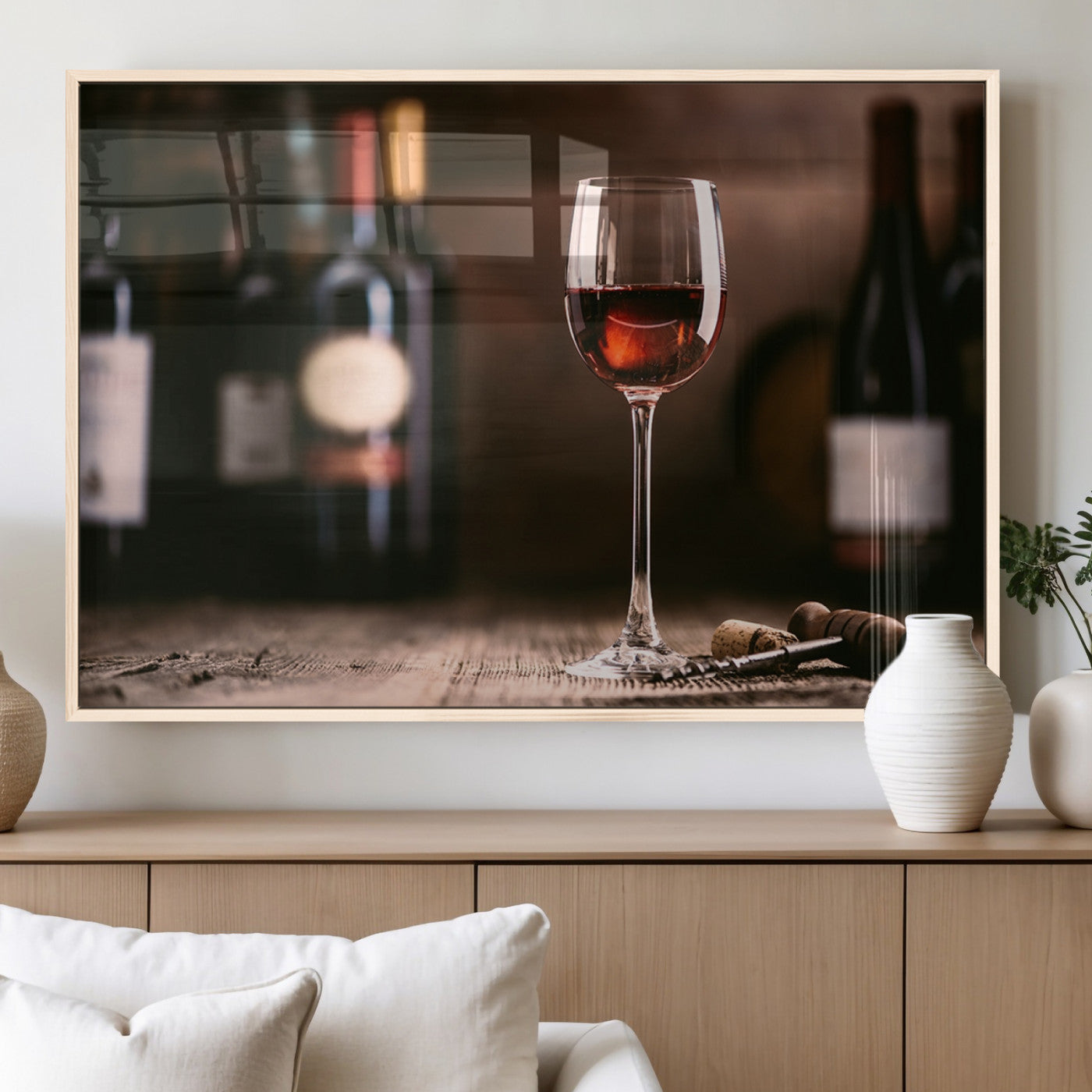MGV-FP-60X30-3P - Red Wine and Bottle Canvas Print