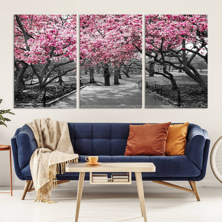 Art mural d’arbres roses Impression sur toile