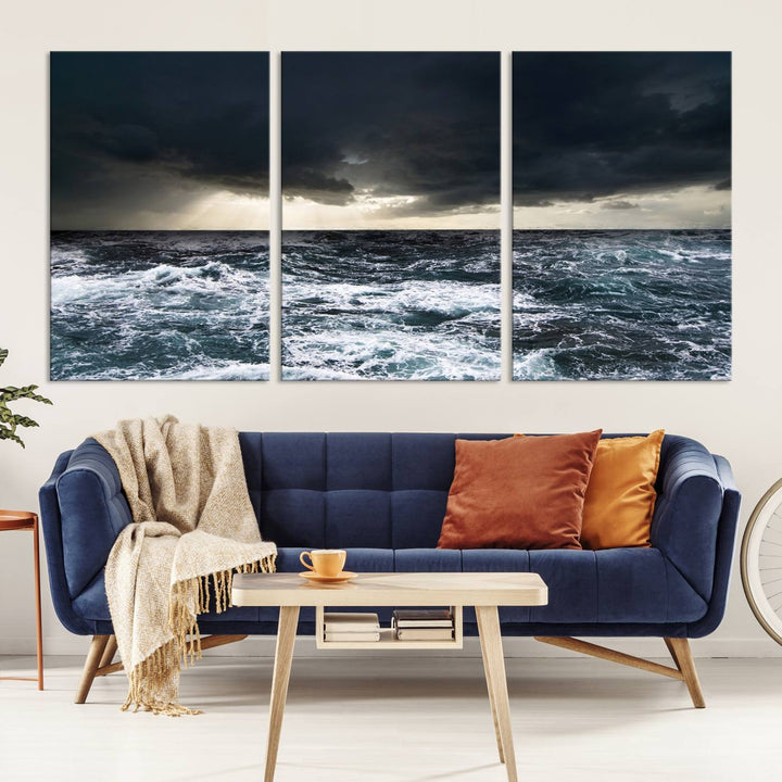 Ocean and Storm Canvas Art Print Hanging Great Print Ocean and