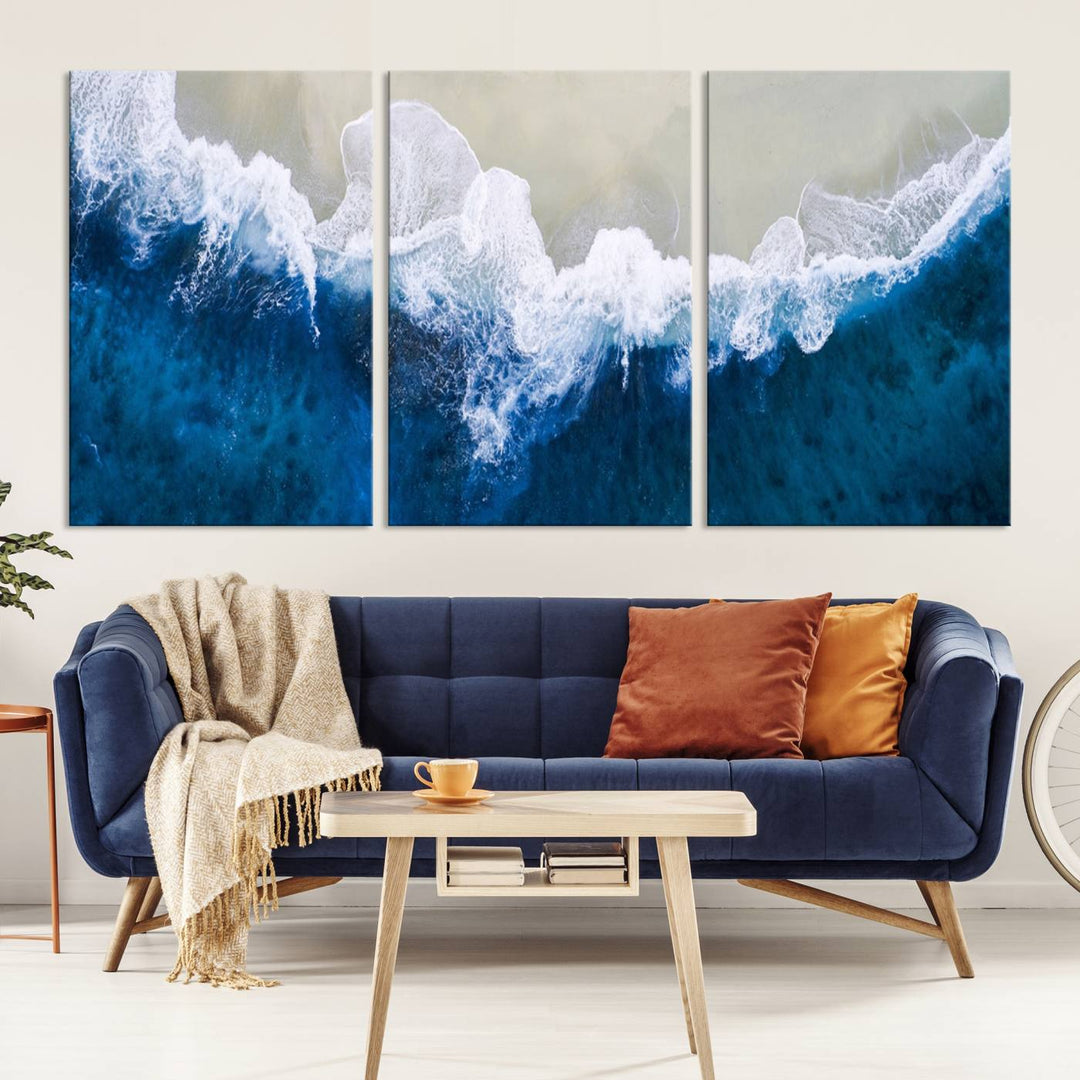 Beautiful Aerial Beach Canvas Wall Art