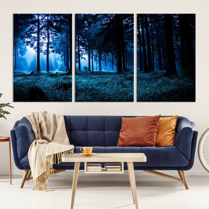 Mystic Dark Forest Wall Art Forest Canvas Print