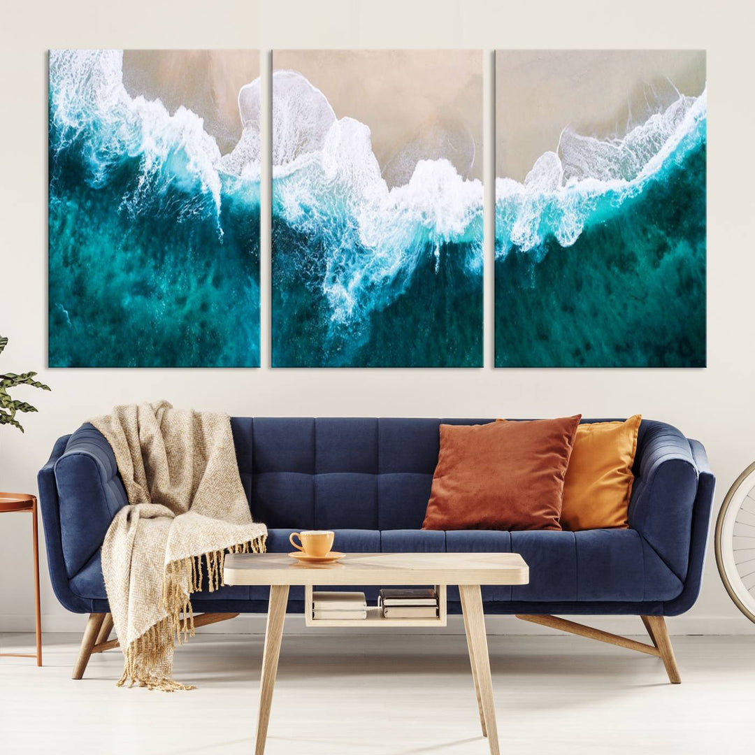 Mind-Blowing Aerial Beach Canvas Wall Art Print