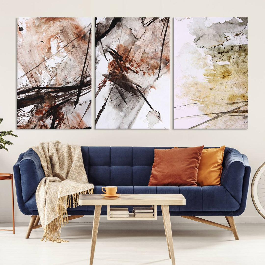 Vintage Grunge Abstract Canvas Wall Art