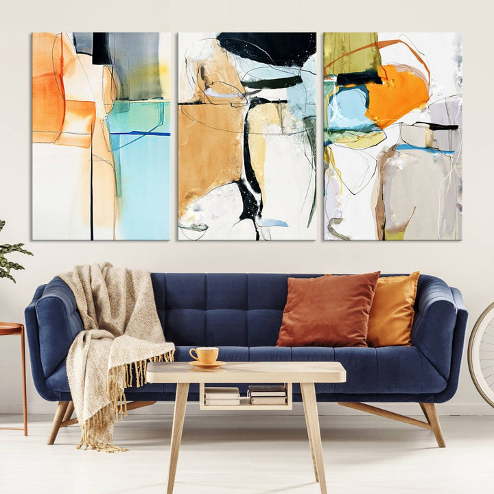 Contemporary Abstract Canvas Wall Art Print Abstract