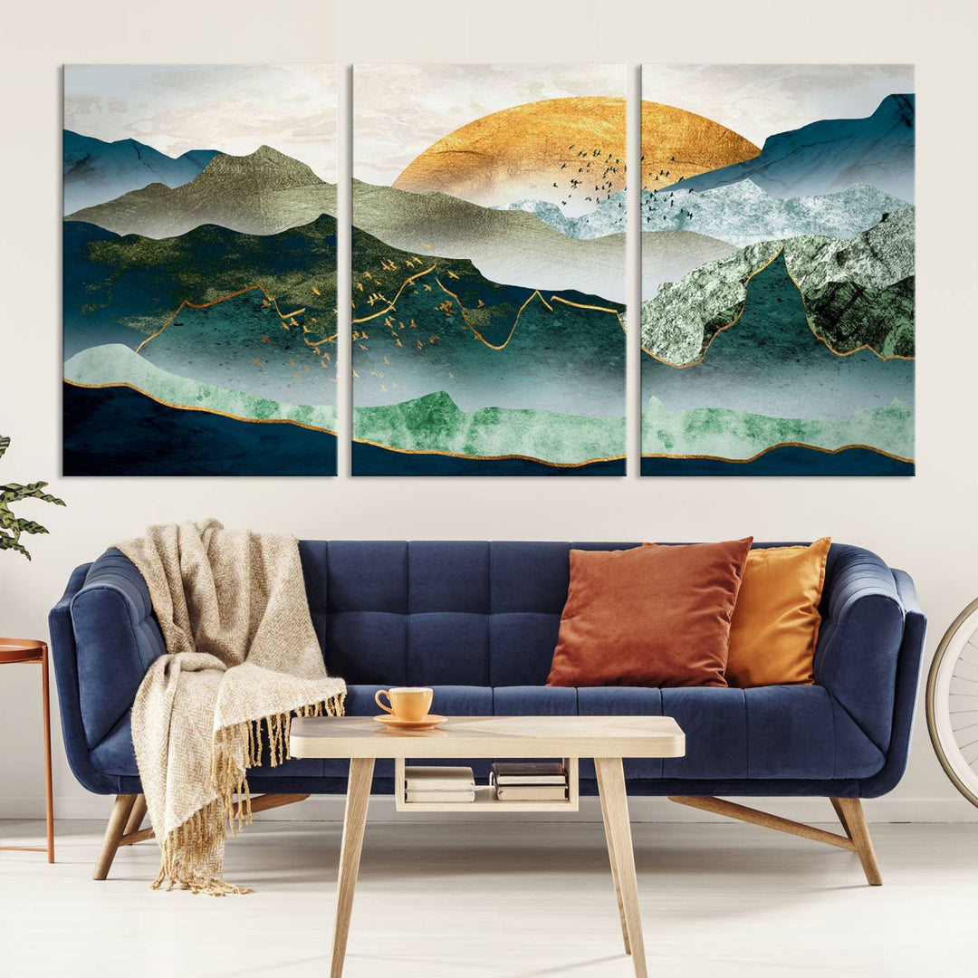 Cheering Sunrise Abstract Painting Canvas Art Print Abstract Landscape Wall Art