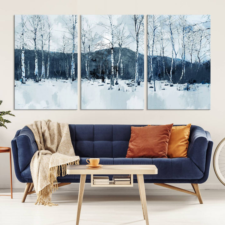 Impression d’art sur toile de forêt d’hiver à couper le souffle Multi Panel Forest Art Winter Photograph Art