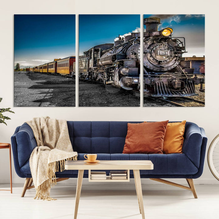 Art mural de train Impression sur toile