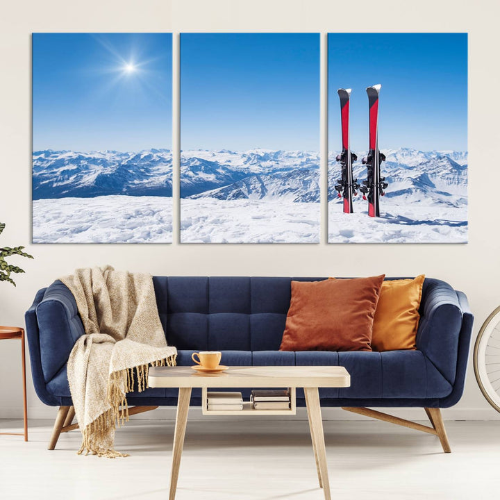 Ski Season Snow Wall Art Canvas Print