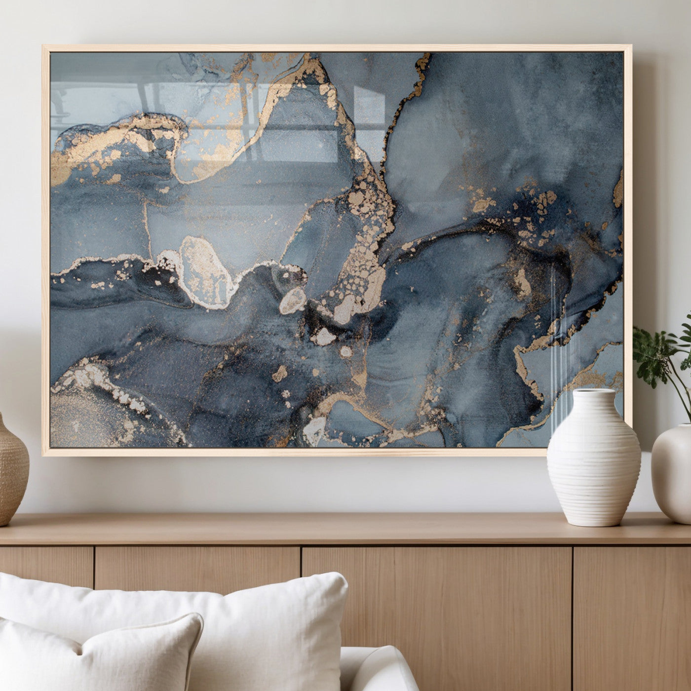MGV-FP-36X24-3P - Multipanel Marble Fluid Effect Wall Art Abstract Canvas Wall Art Print