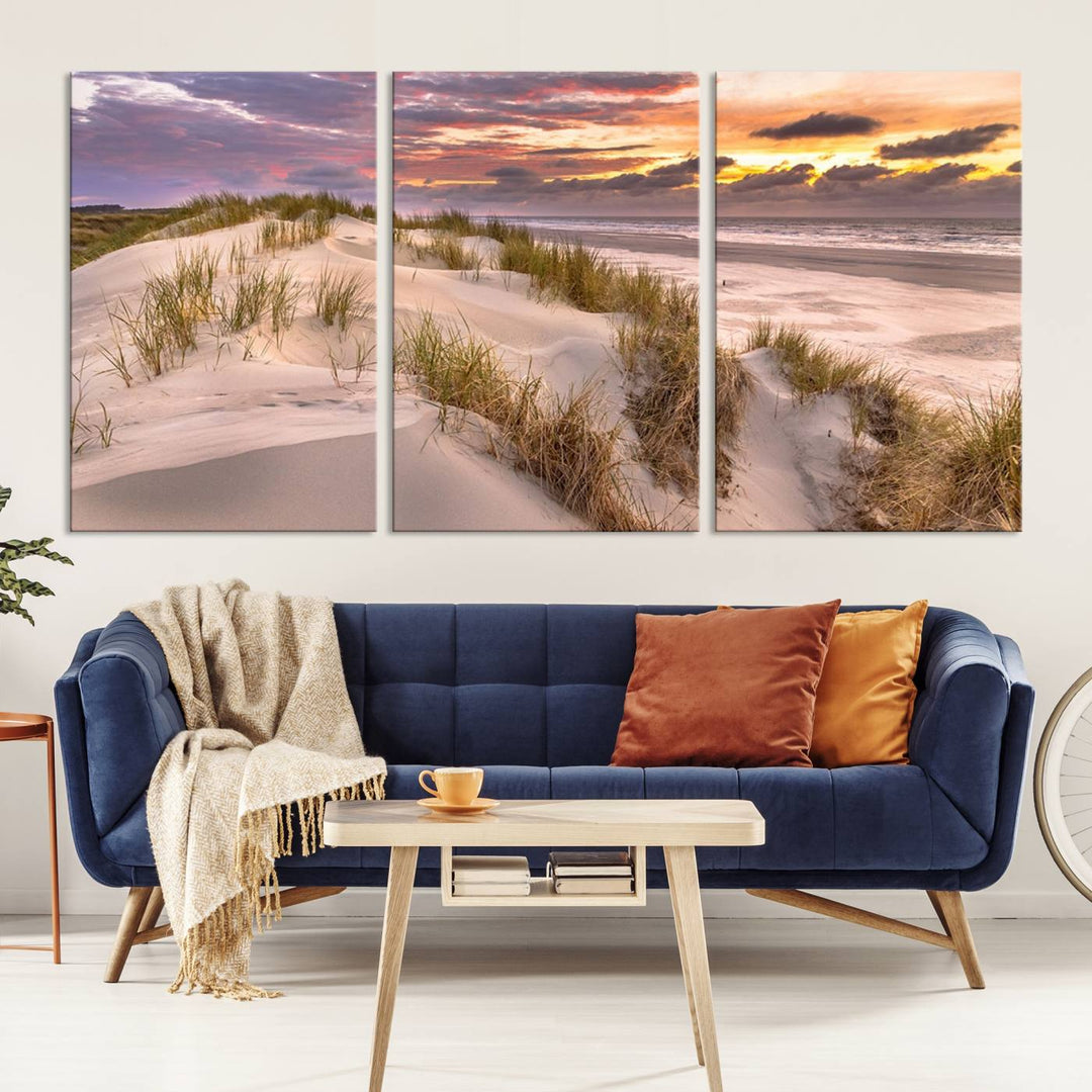 Sunrise On The Beach Wall Art Canvas Print