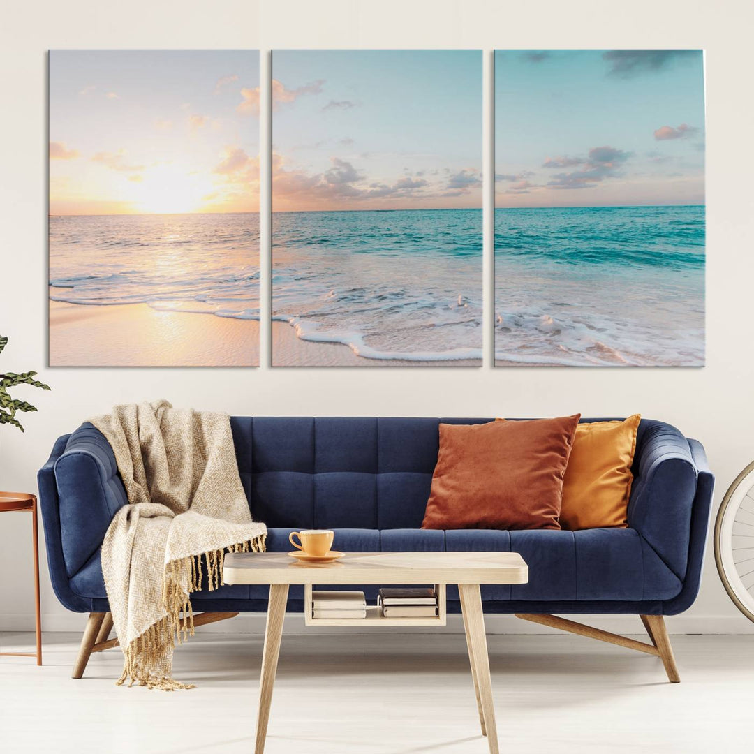 Sunset Beach Art Ocean Vibes Art mural Impression sur toile