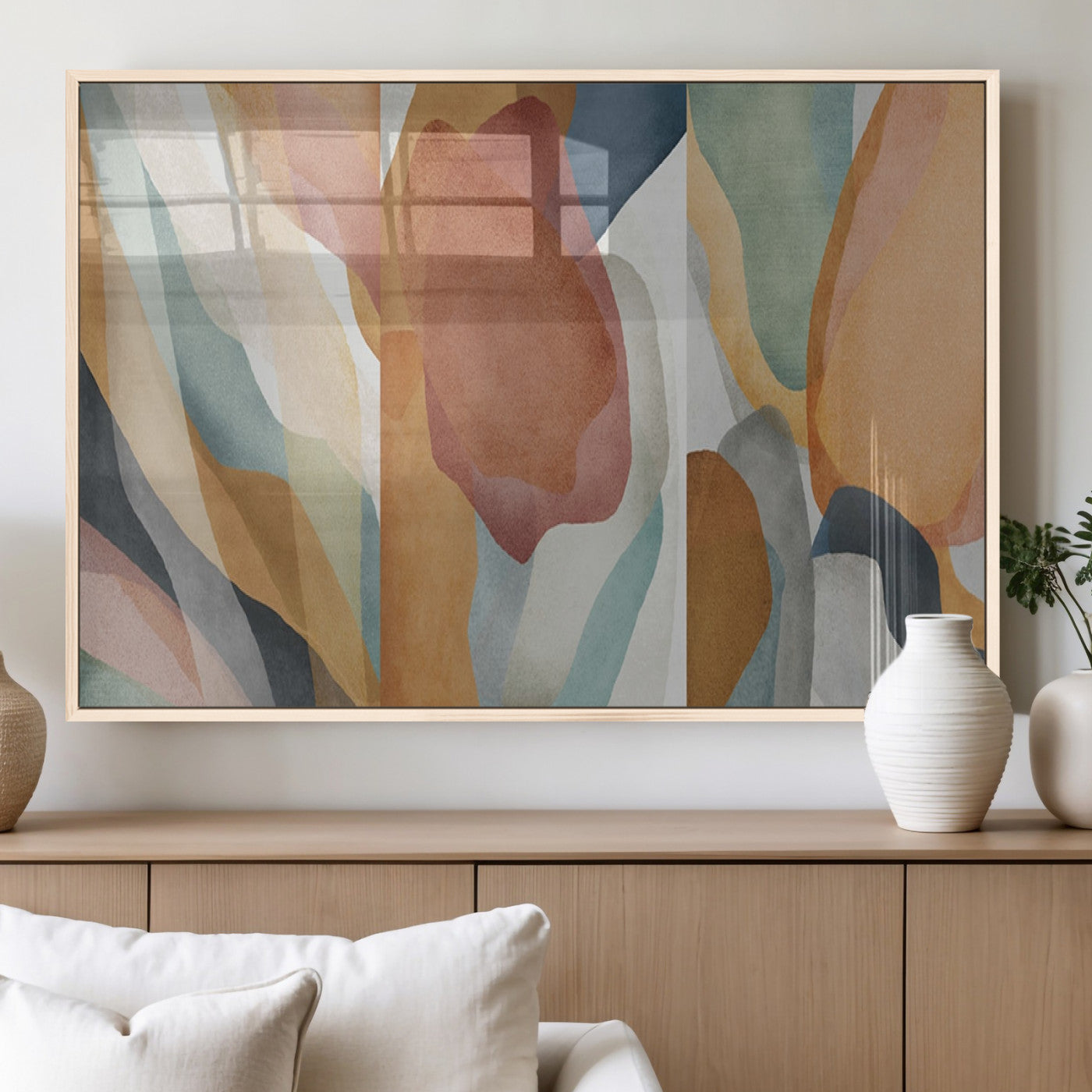 MGV-FP-36X24-3P - Boho Wall Art Canvas Print Set, Watercolor Boho Wall Art Canvas