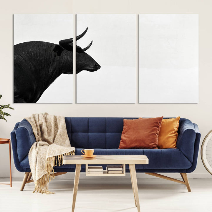 The Spanish Bull Wall Art Canvas Print is crafted on museum-quality canvases and is coated with UV-protective layers for lasting brilliance. It comes ready to hang, effortlessly enhancing your living space.