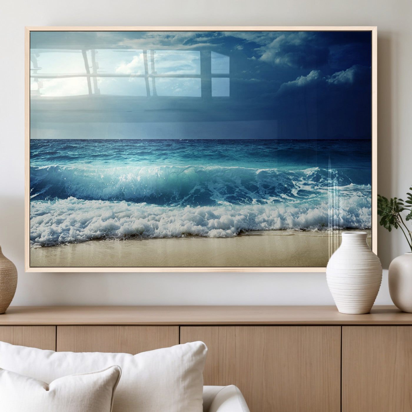 MGV-FP-36X24-3P - Majestic Ocean Wave Wall Art Canvas | 3 Panel Large Seascape Print for Living Room, Bedroom, Office