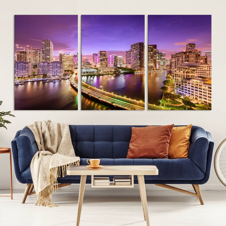 Miami City Wall Art Canvas Print 