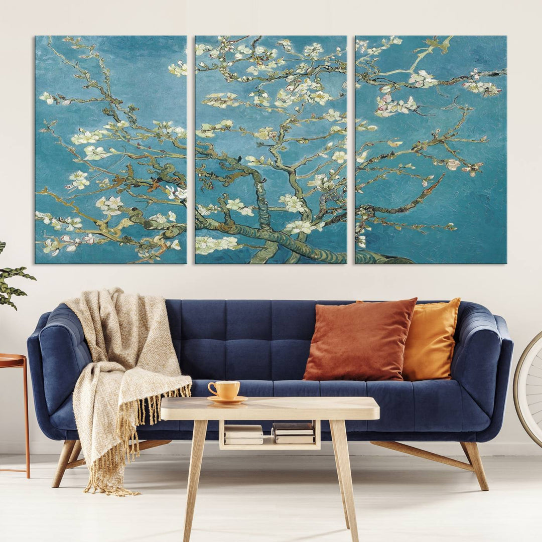 Art mural abstrait en fleurs d'amandier de Vincent Van Gogh Impression sur toile