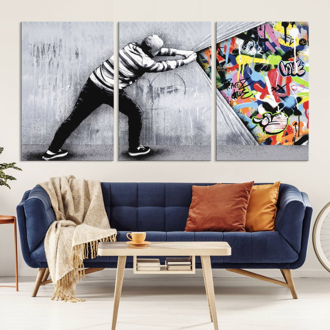 Graffiti canvas wall art Street art print Urban art Graffiti poster canvas art Street art wall decor Abstract art