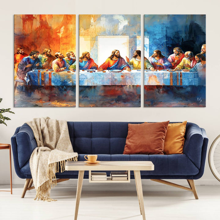 Abstract Waterolor The Last Supper Wall Art