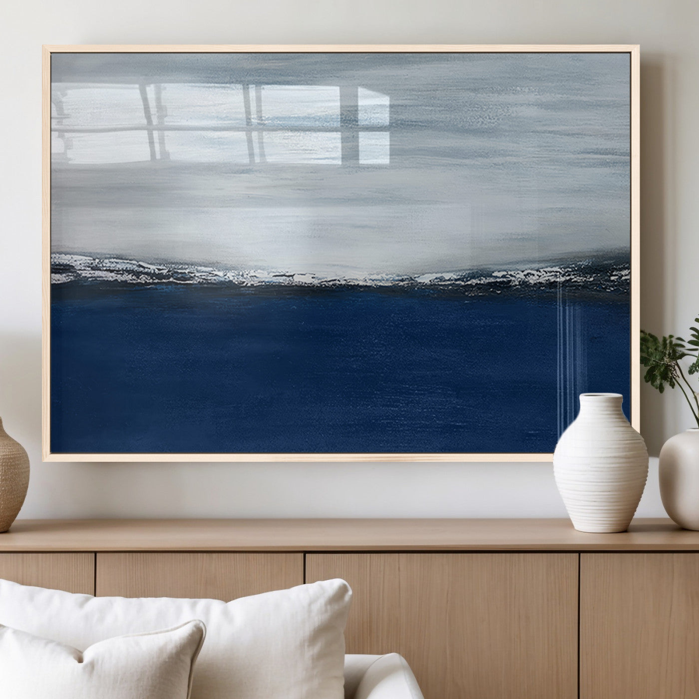 62197-MGV-FP-36X24-3P_Natural-Navy Blue Abstract Wall Art Canvas Print