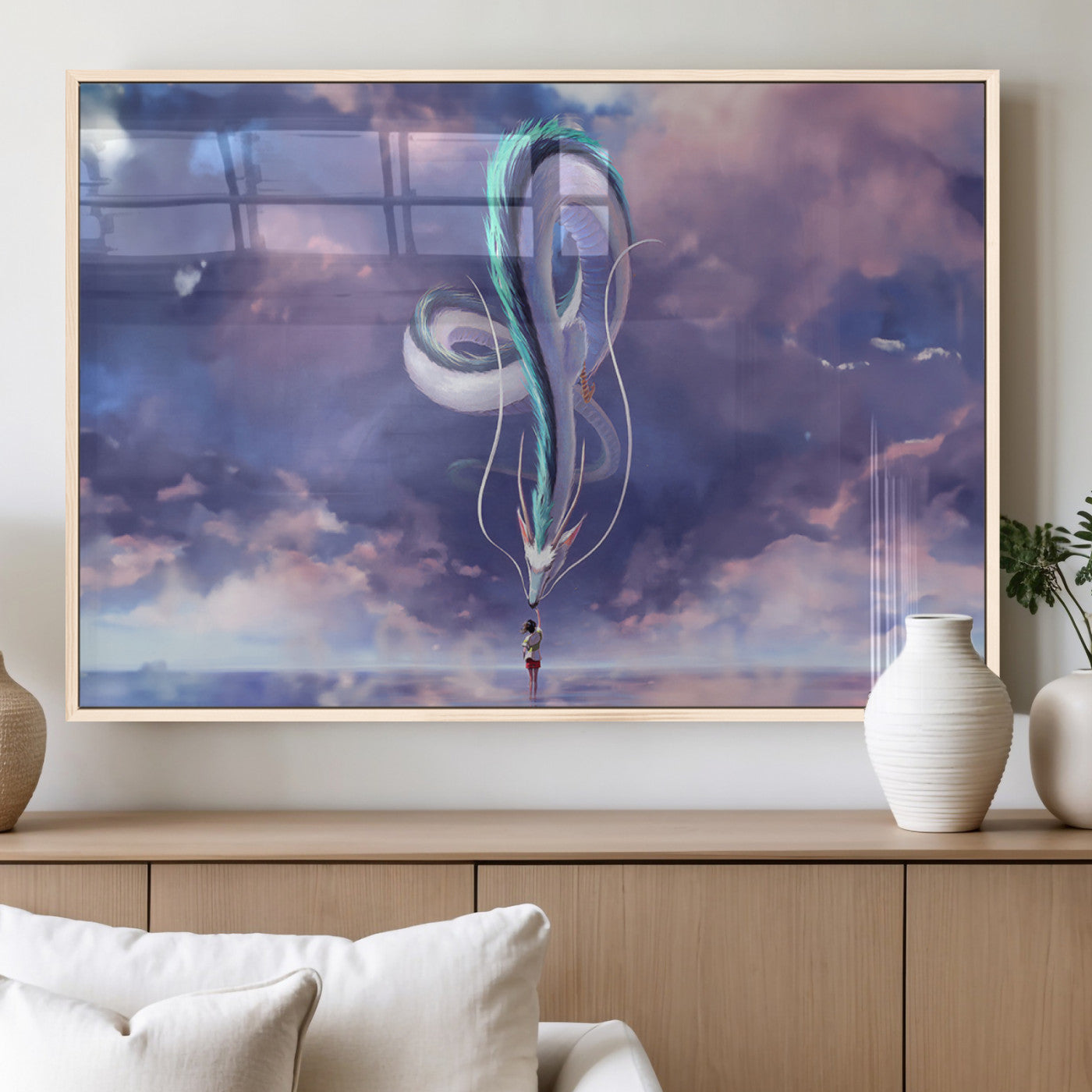 MGV-FP-36X24-3P - Spirited Away Haku and Chihiro Poster - Anime Lover - Hayao Miyazaki - Studio Ghibli Poster - Anime