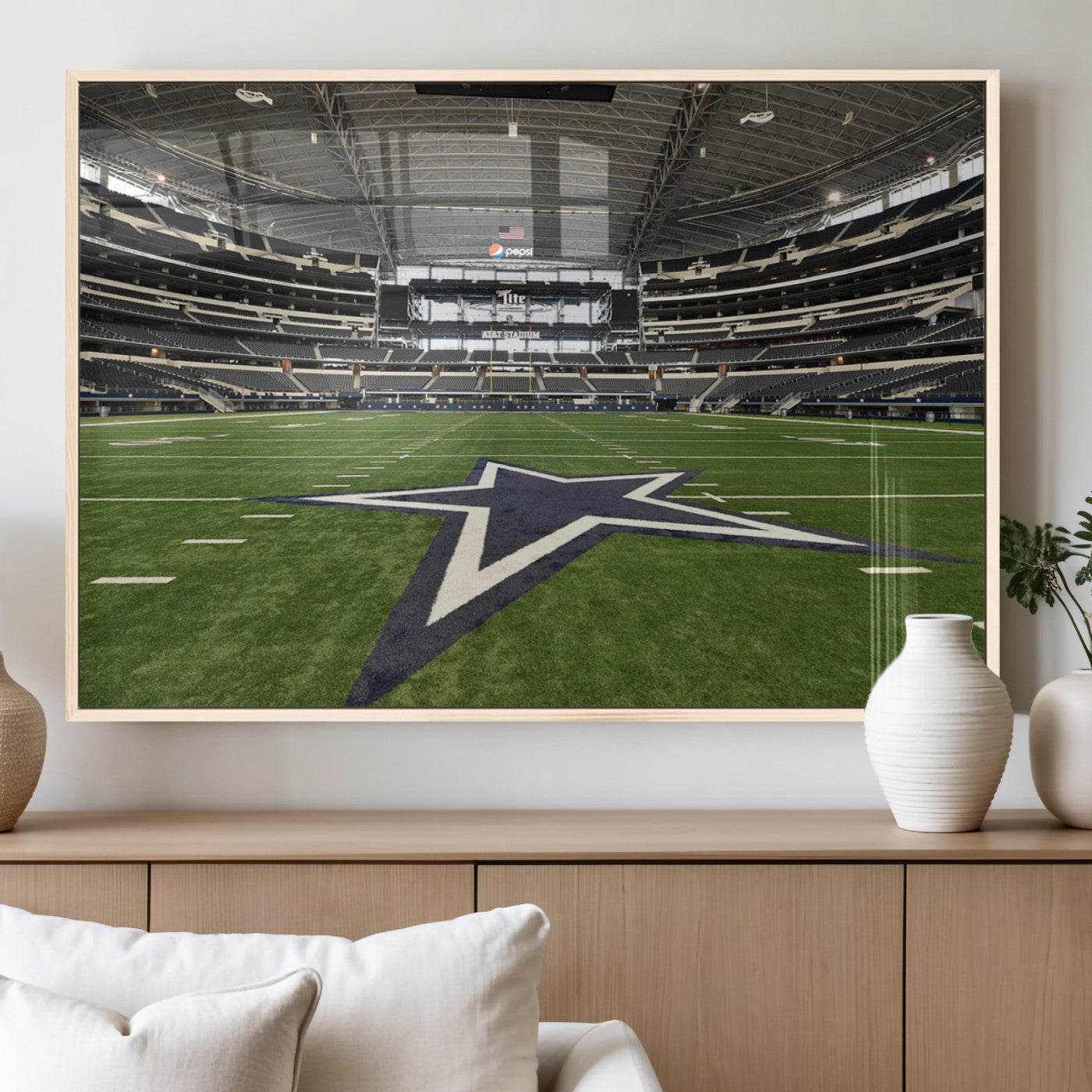 MGV-FP-36X24-3P - Dallas Cowboys Football Team Print - Arlington AT&T Stadium Wall Art Canvas Print
