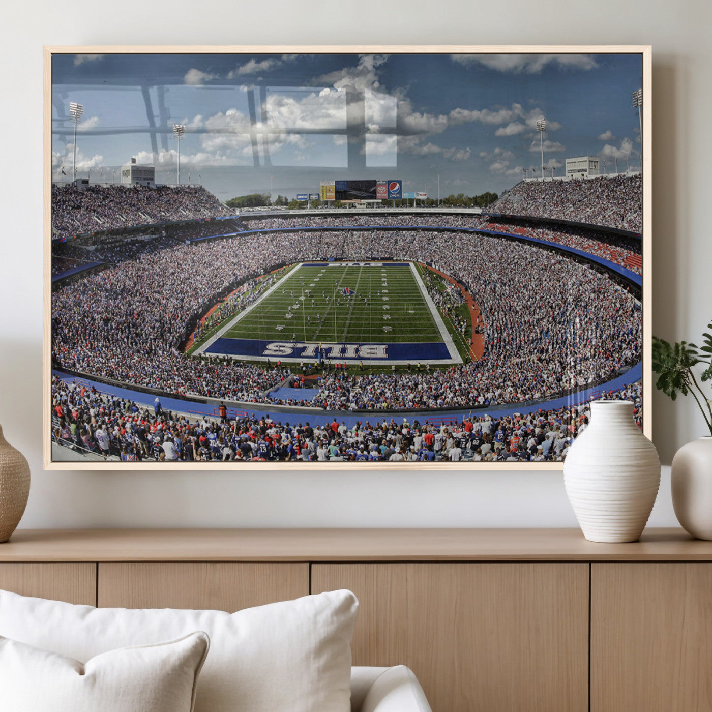MGV-FP-36X24-3P - Buffalo Bills Highmark Stadium Wall Art Canvas Print - Bills Stadium Game Day Triple Canvas Wall Art
