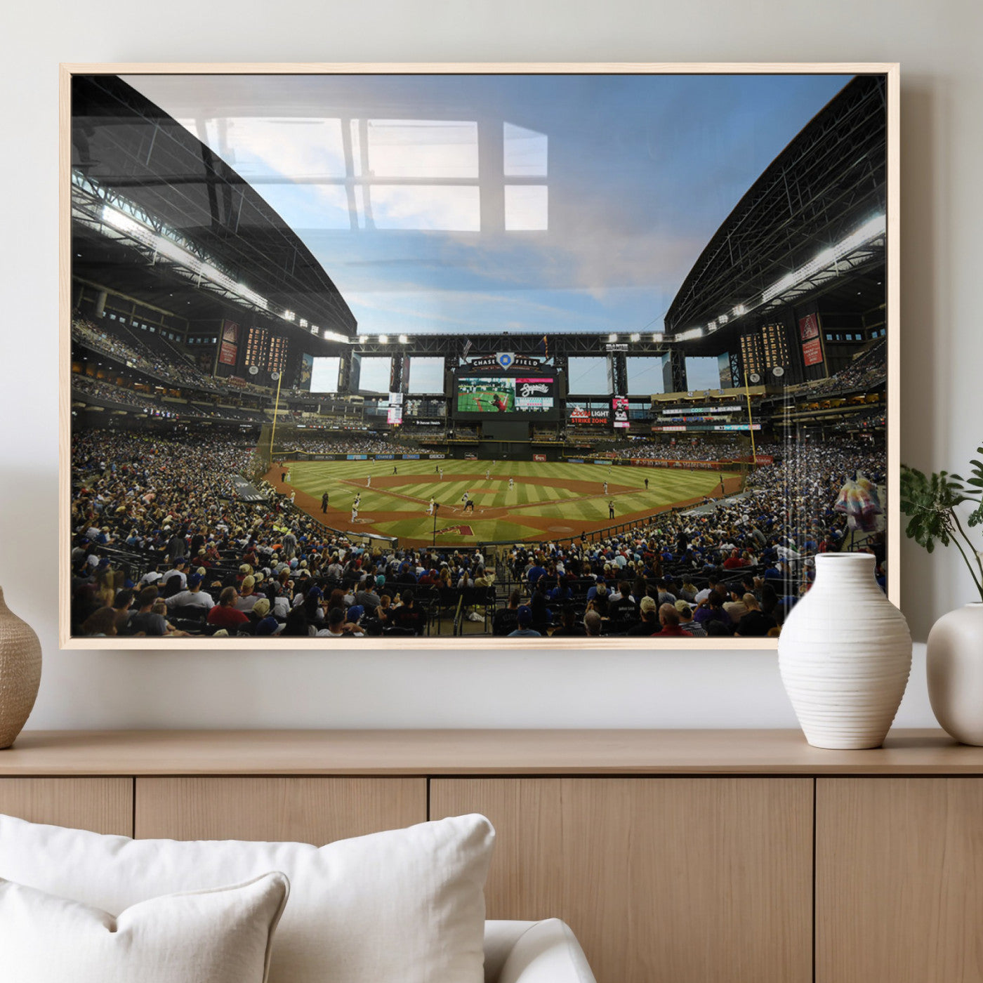 92672-MGV-FP-36X24-3P_Natural-Arizona Diamondbacks Team Print - Phoenix Chase Field Stadium Wall Art Canvas Print