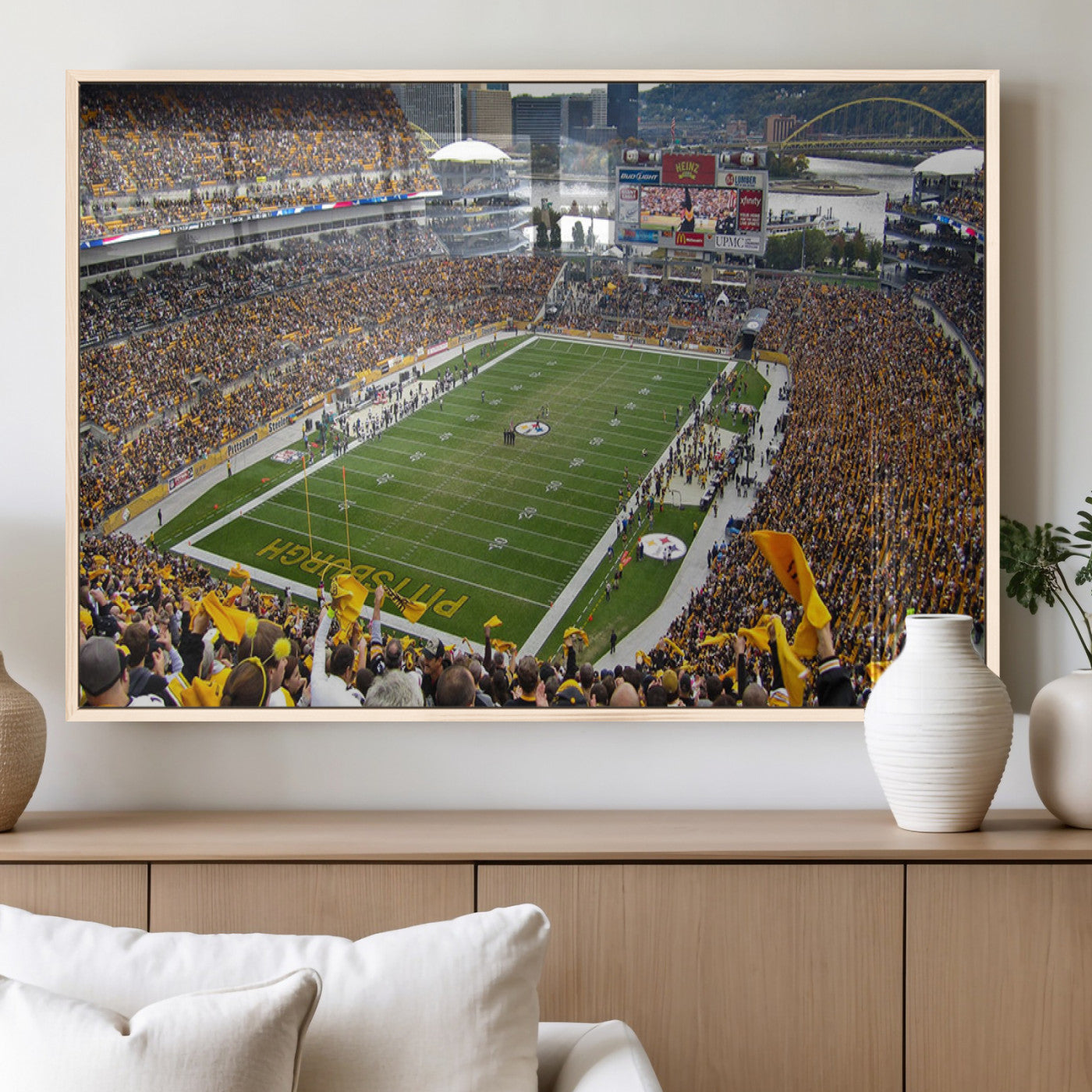 51419-MGV-FP-36X24 - Pittsburgh Steelers Print - Pittsburgh Heinz Field Stadium Wall Art Canvas Print