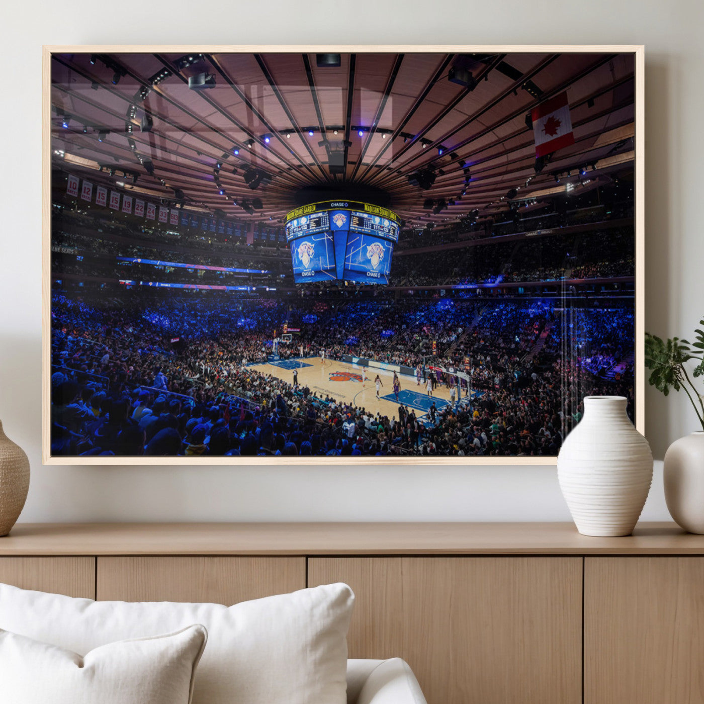 MGV-FP-36X24-3P - Madison Square Garden Basketball Print Canvas- Madison Square Garden Basketball Game Triple Canvas