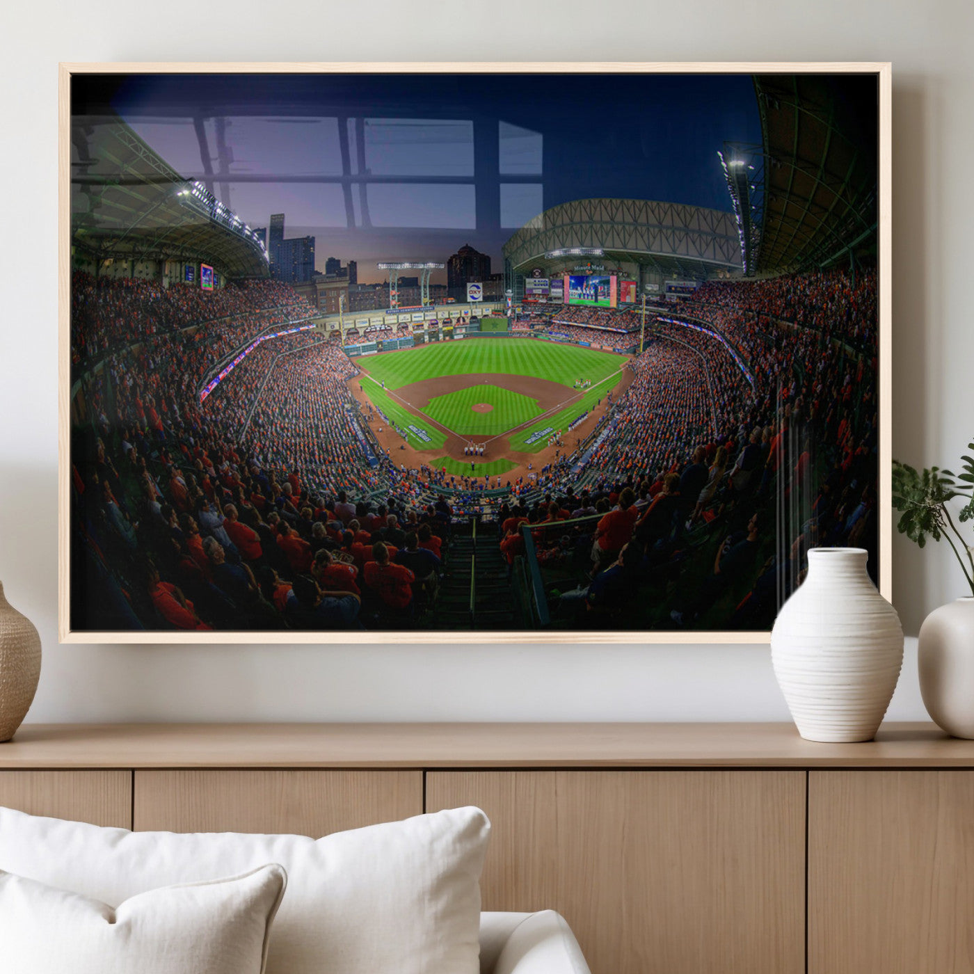 MGV-FP-36X24-3P - Houston Astros Baseball Print Canvas - Houston Minute Maid Park Stadium Wall Art Canvas Print