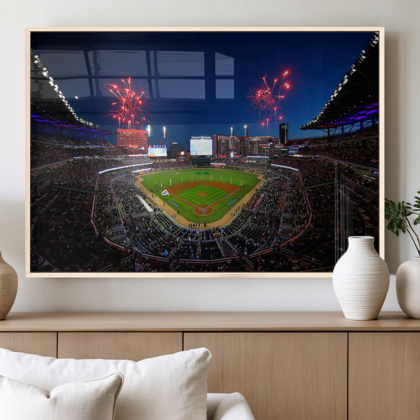 MGV-FP-36X24-3P - Truist Park Atlanta Braves Baseball Stadium Wall Art Print | Large 3-Panel Canvas Print for Sports