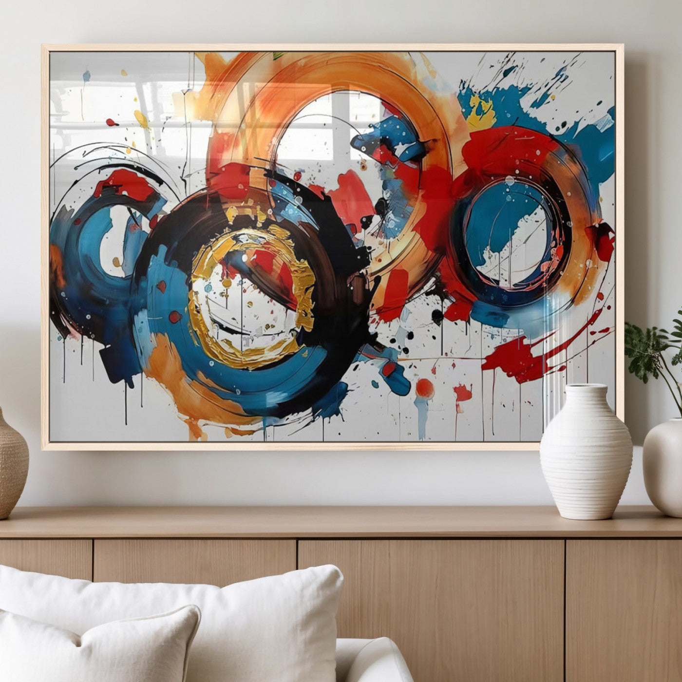 MGV-FP-60X30-3P - Abstract Wall Art, Rings Wall Art Canvas Print