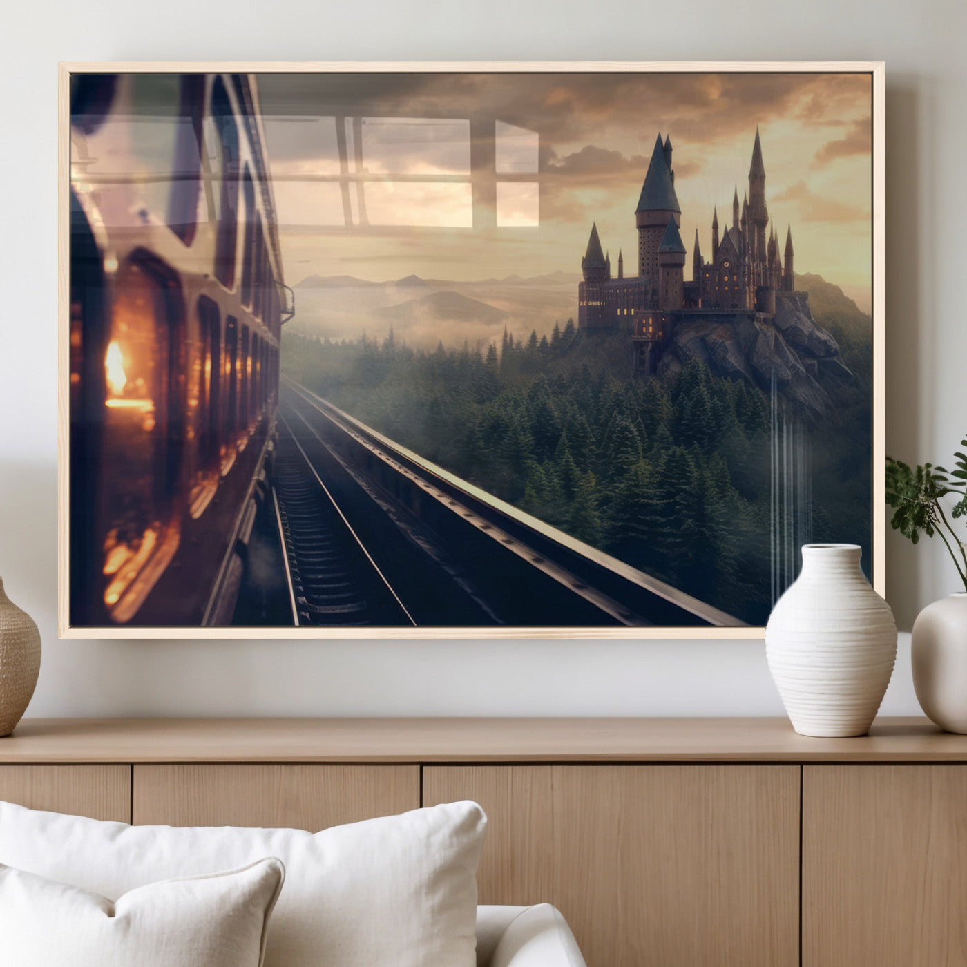 MGV-FP-36X24-3P - Harry Castle Wall Art Canvas Print, Wizard School Wall Art Print, Movie Wall Art Print