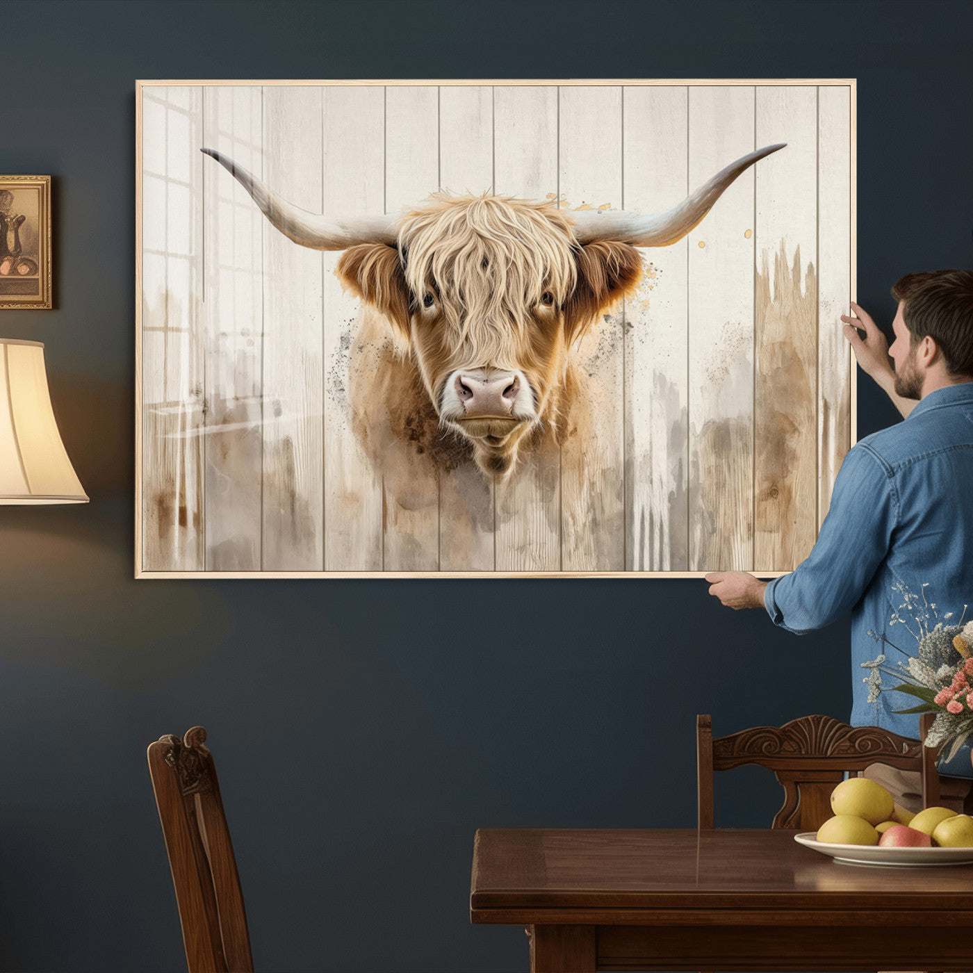 83059-MGV-CV-36X24 - Vibrant Autumn Landscape Canvas Wall Art - Fall Foliage and Mountain View Print for Home, Farmhouse, and Cozy Cabin Decor, Ready to Hang