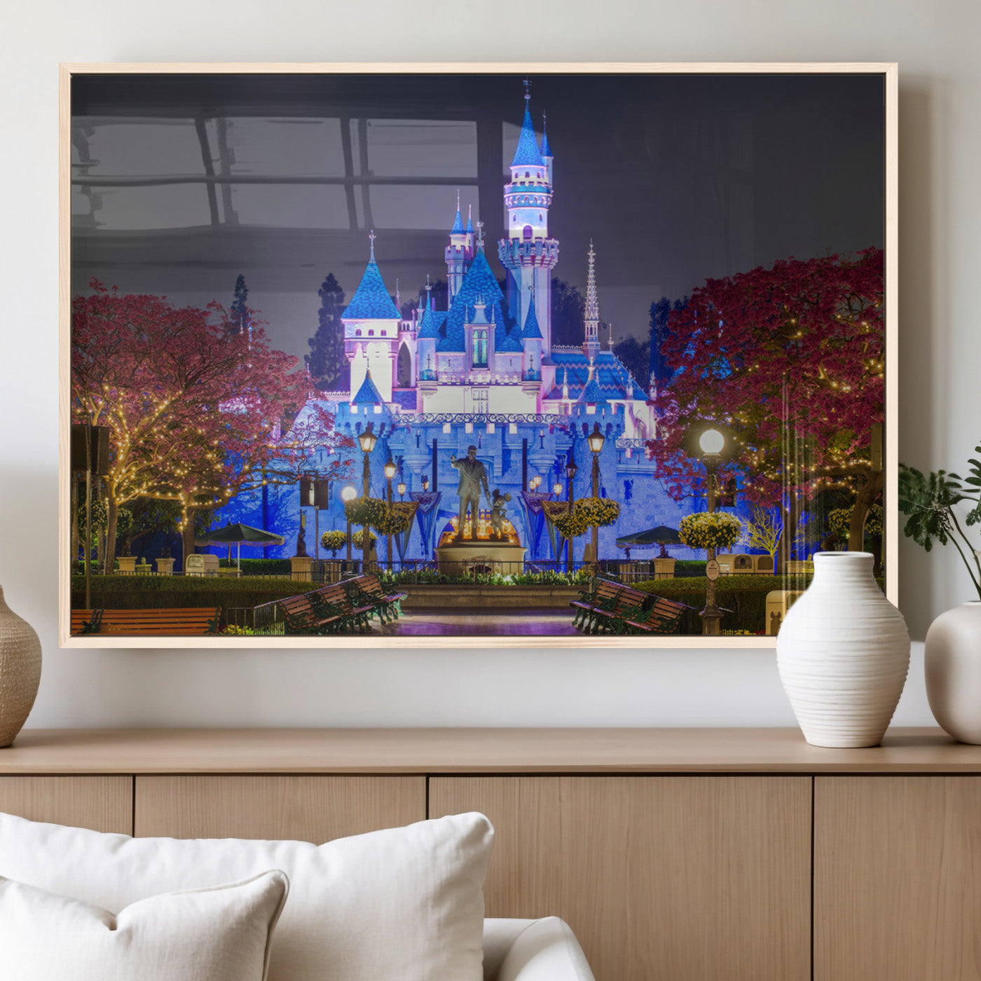 66710-MGV-FP-60X30-3P_Natural-Large Disney Castle Wall Art Canvas Print - Magic Kingdom Kids Room Decoration Disney World