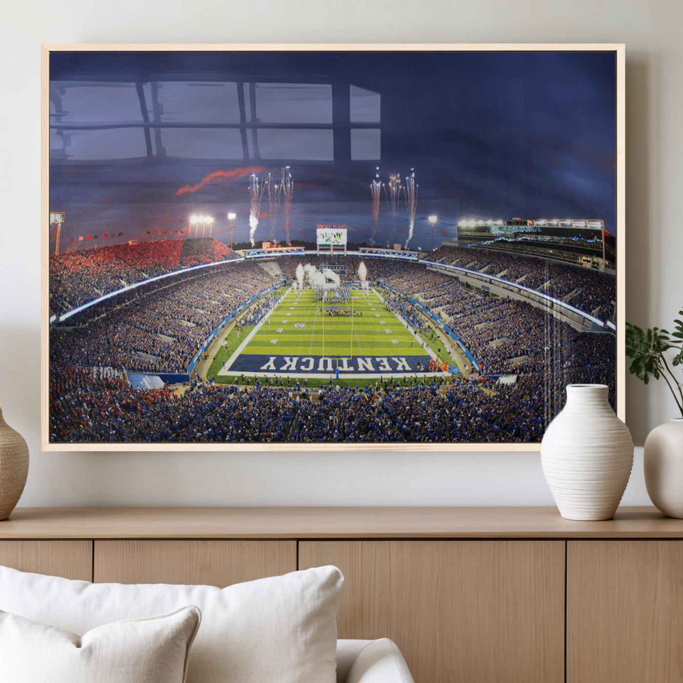 MGV-FP-60X30-3P - Kroger Field Canvas Wall Art - Kentucky Stadium Wall Art Print - Sunset Football Stadium Wall Decor