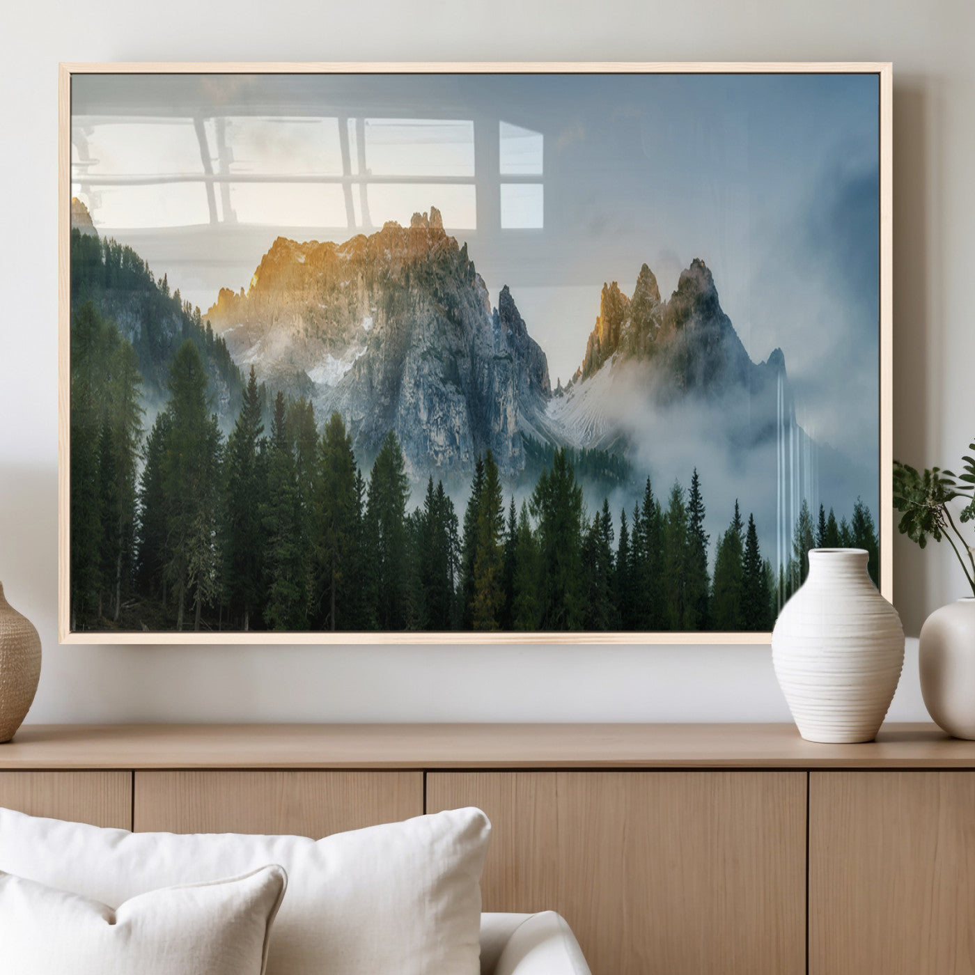 MGV-FP-36X24-3P - Wilderness Wall Art Wall Art Canvas Print, Framed Nature Landscape Decor Art Picture Print, Misty Forest Photography Perfect Rustic Nature Decor Artwork