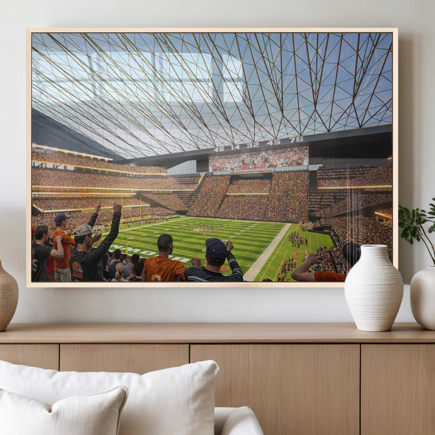 MGV-FP-60X30-3P - Cleveland Browns Stadium Wall Art - NFL Football Canvas Print