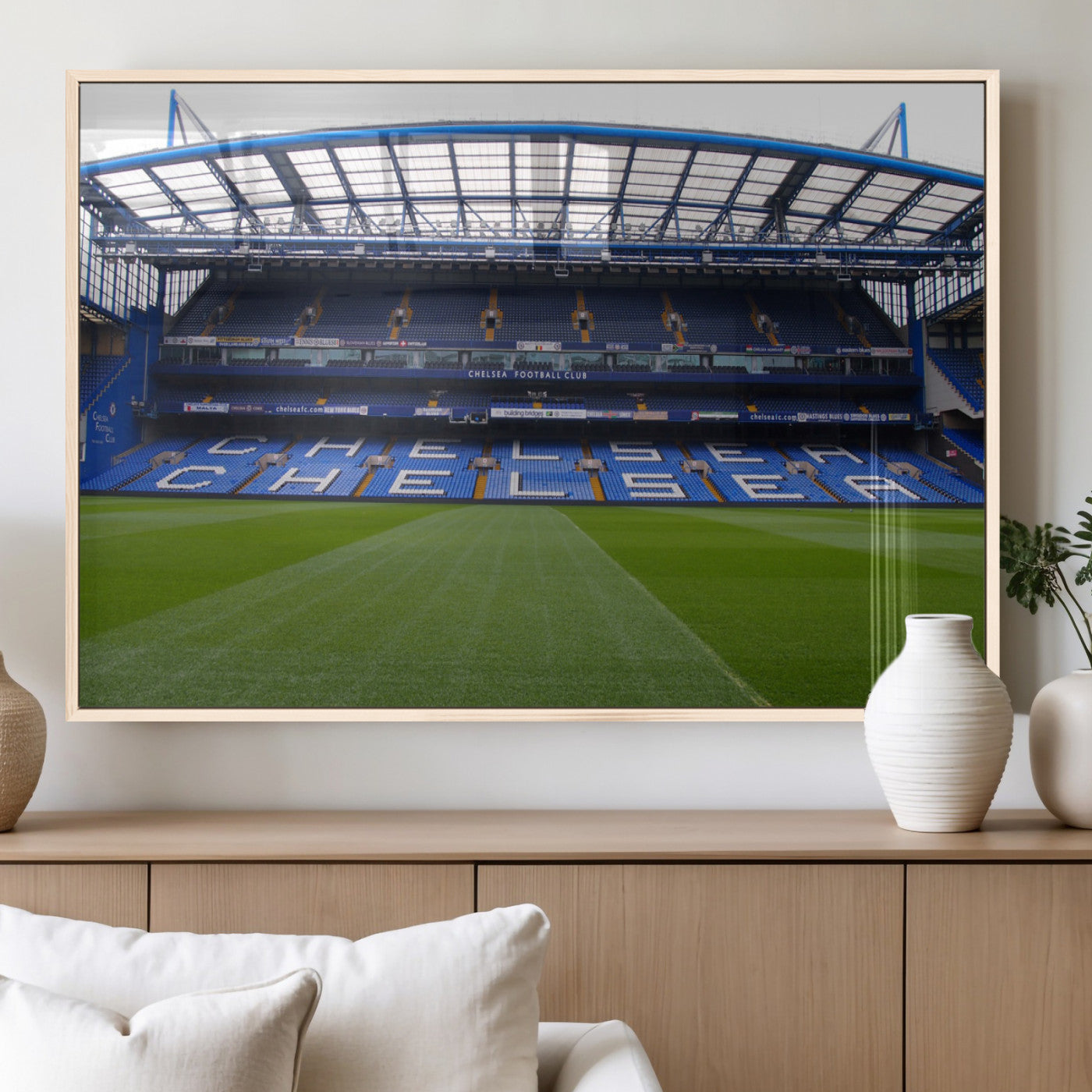 MGV-FP-60X30-3P - Stamford Bridge Chelsea Football Stadium Canvas Wall Art Print – Immersive Stadium Experience for