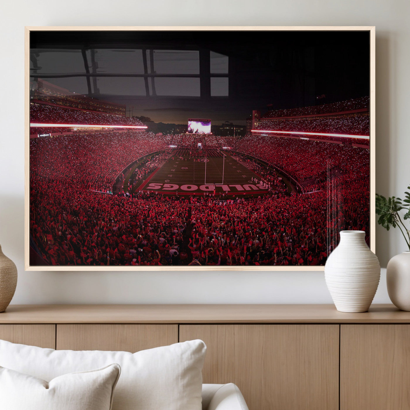 Dooley Stadium Wall Art Print, Sports Arena Canvas Wall Art, Dooley Field at Sanford Stadium Canvas Print, Modern Athletic Field Art Printing