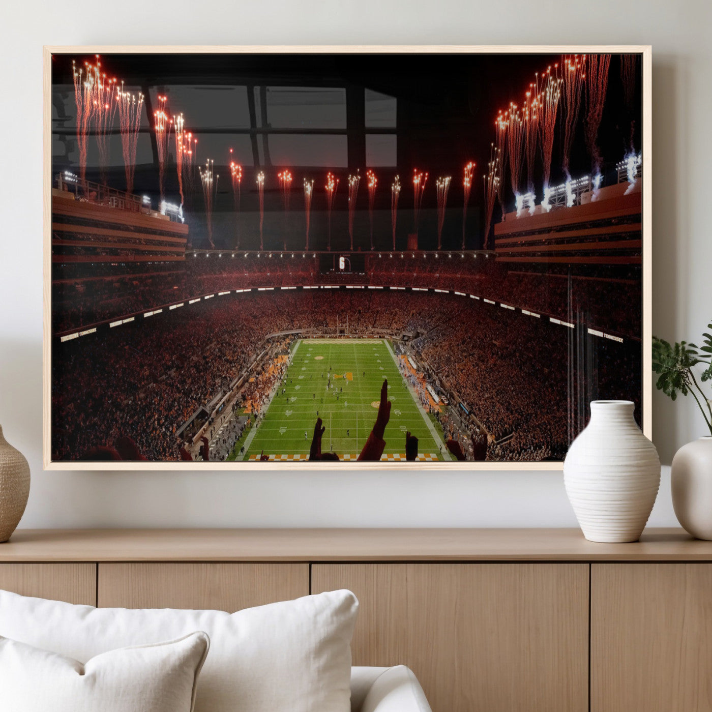 73358115-MGV-FP-36X24 - Tennessee Neyland Stadium Wall Art, Sports Arena Canvas Print, Panoramic Stadium Canvas Artwork for Home, Office