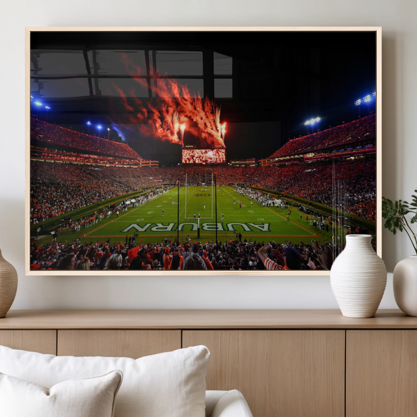 59046876-MGV-FP-36X24-3P_Natural-Jordan-Hare Stadium Wall Art Canvas Print, Football Stadium Aerial View, College Sports Art for Man Cave or Game Room (Copy)