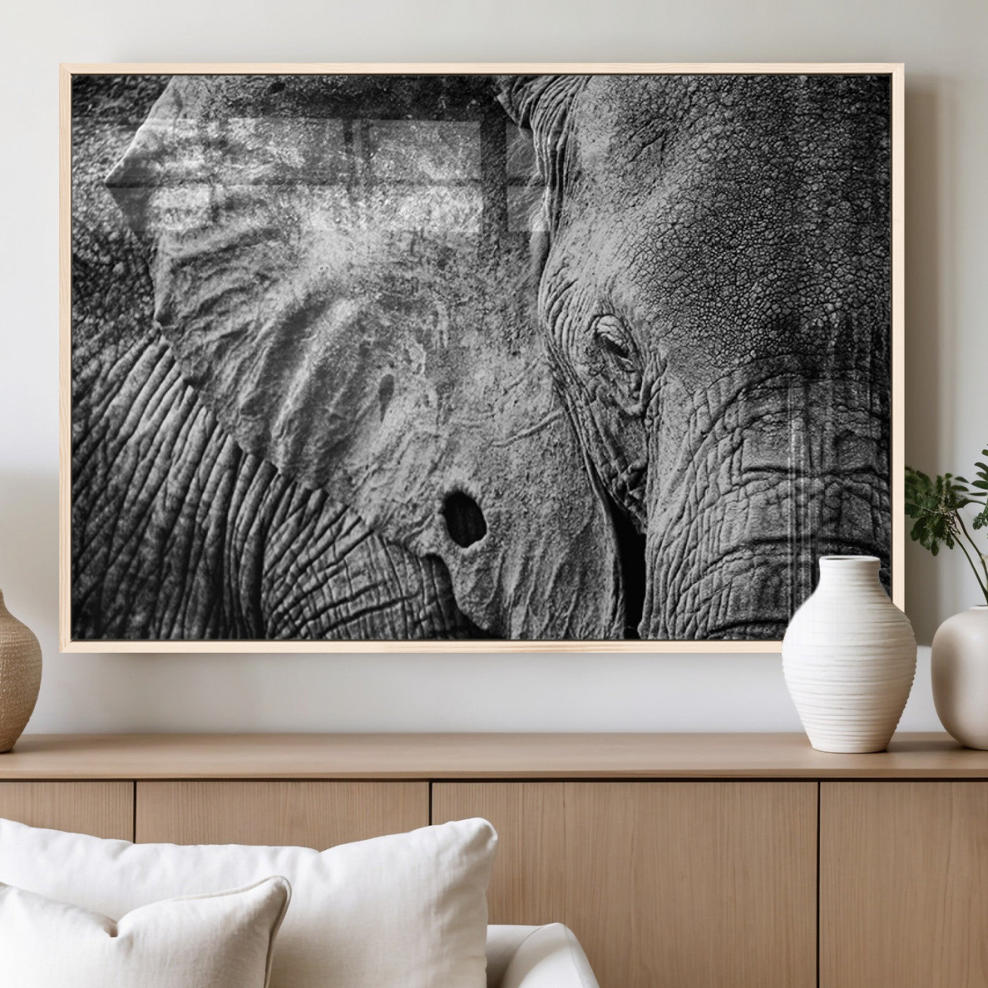 MGV-FP-60X30-3P - Wild Old Elephant Wall Art Canvas Print