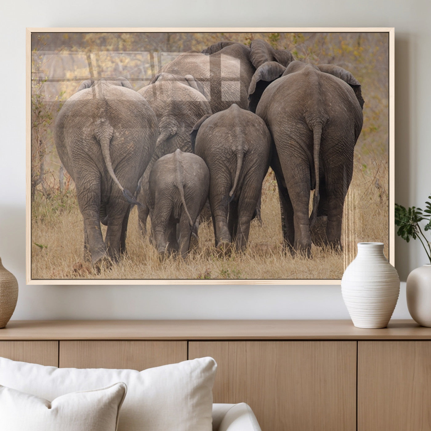 MGV-FP-60X30-3P - Wild Elephant Wall Art Canvas Print