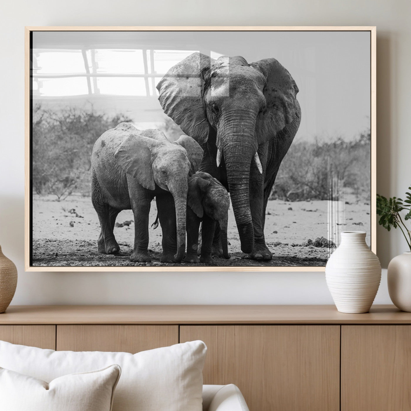MGV-FP-60X30-3P - Elephant Family Africa Wall Art Canvas Print