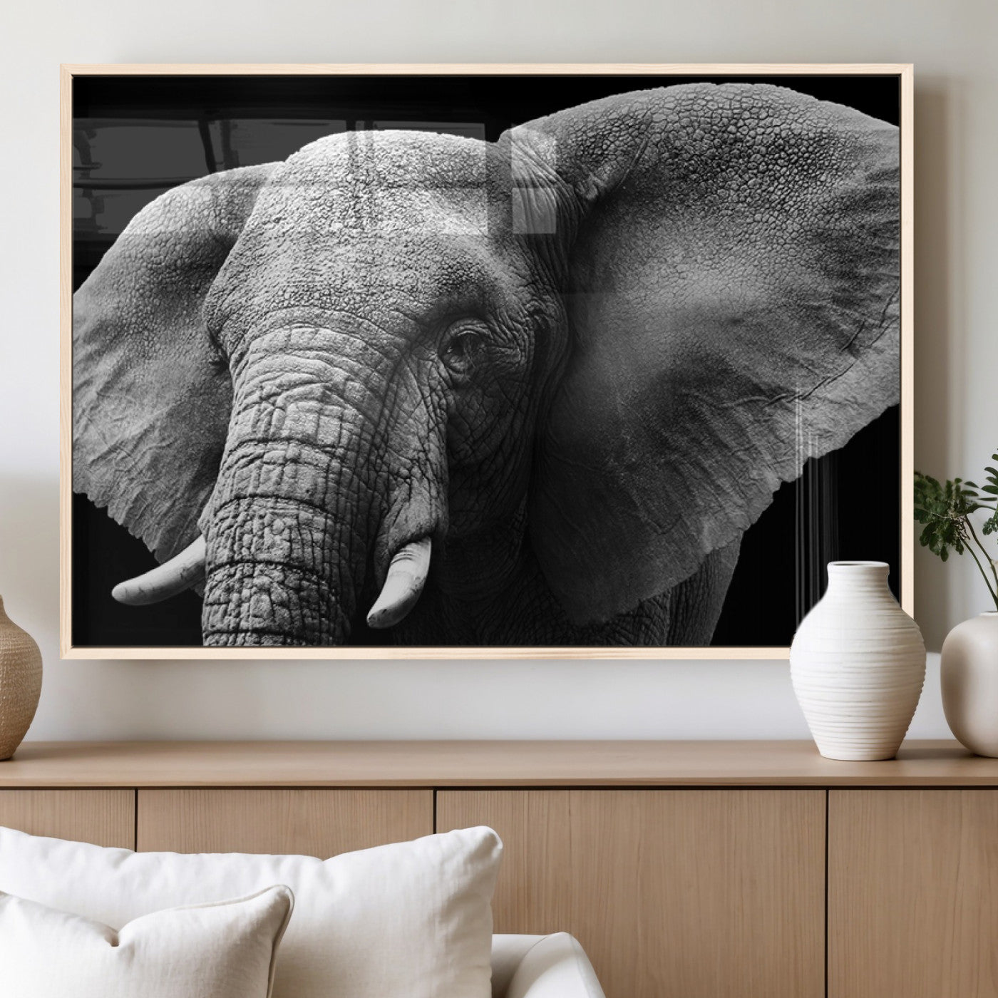 MGV-FP-60X30-3P - Big Elephant Close Up Wall Art Canvas Print