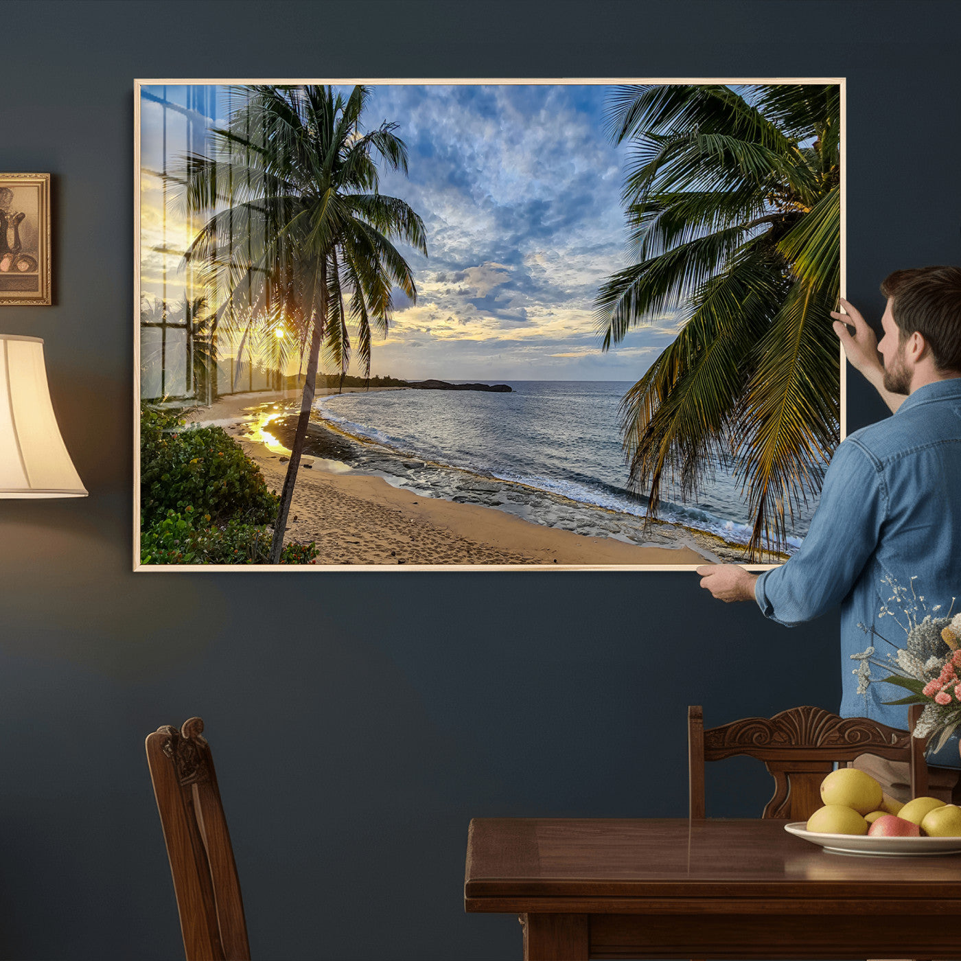 83399063-MGV-CV-36X24 - Puerto Rico Beach Paradise Wall Art – Tropical Coastal Print