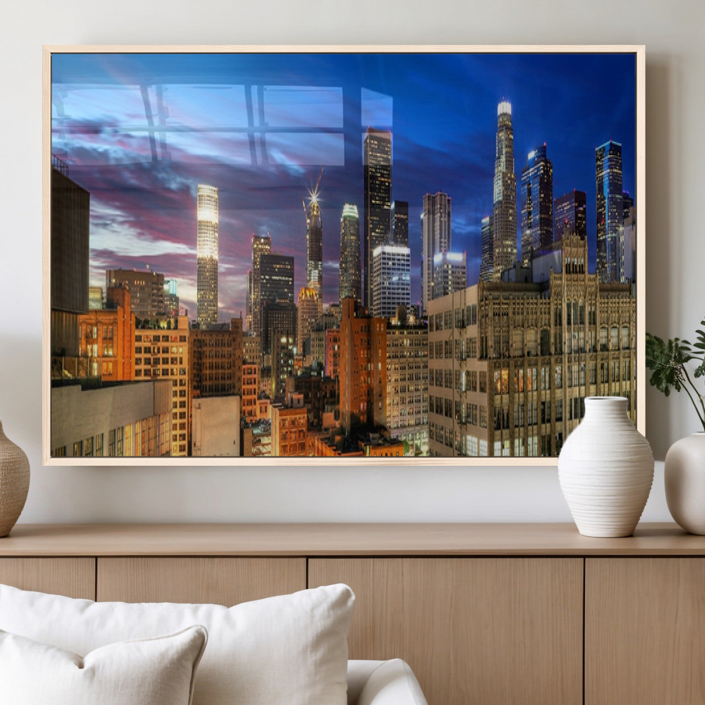 MGV-FP-60X30-3P - Los Angeles Night Wall Art Canvas Print